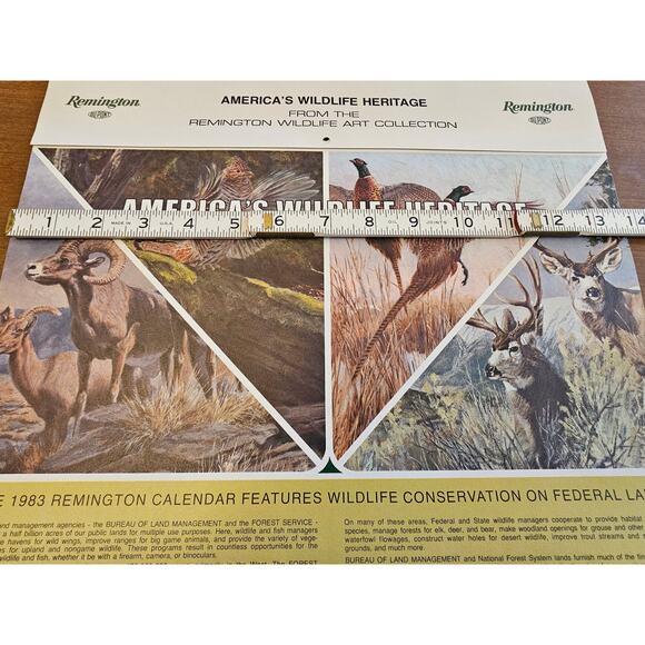 1983 Vintage Remington Dupont Calendar Hunting and Wildlife Memorabilia - Picture 2 of 6
